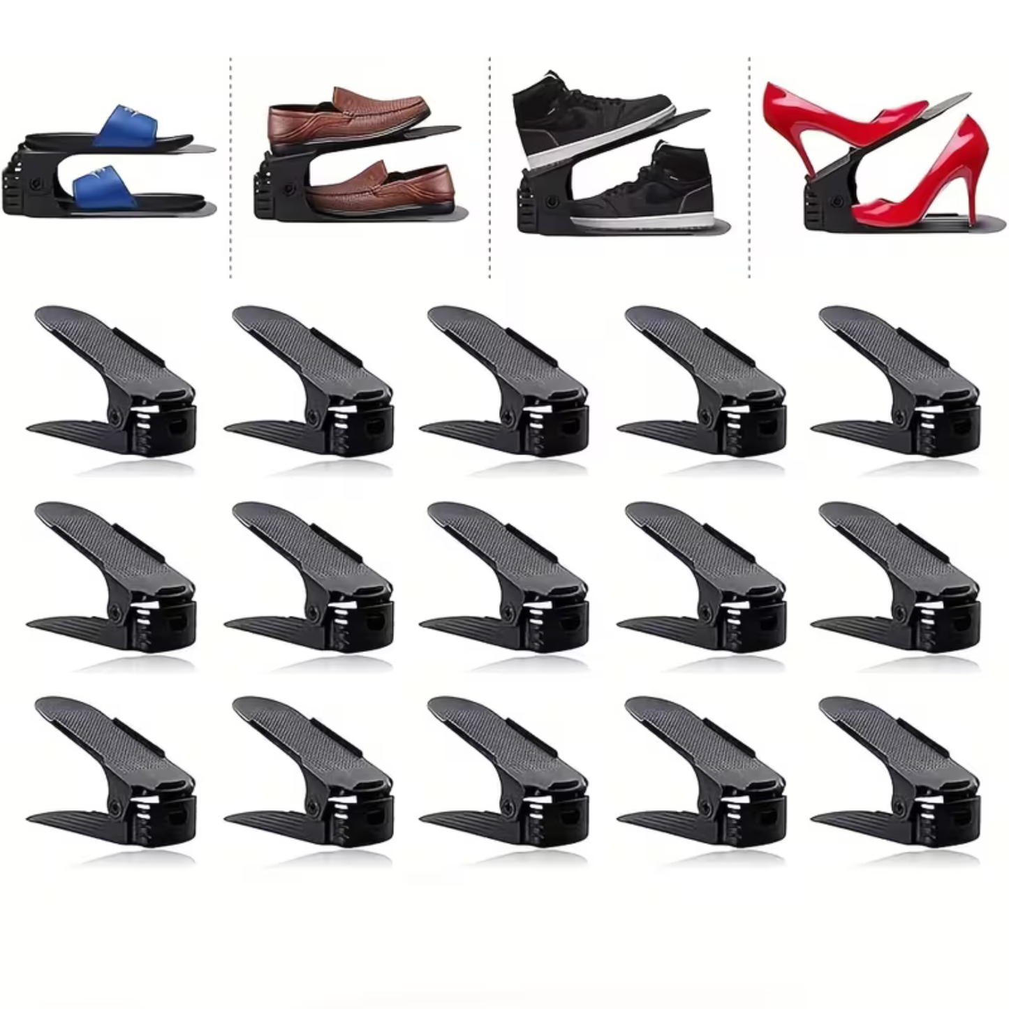 Organizador de Zapatos Ajustable de Doble Nivel Pack x20